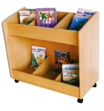 19.2 C627附輪子雙層圖書櫃